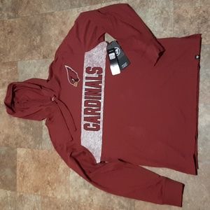 New. '47 Men's Arizona Cardinals Field Franklin Red Long Sleeve Hooded T-Shirt